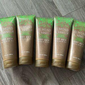 NEW bath and body works almond & vanilla body wash full size